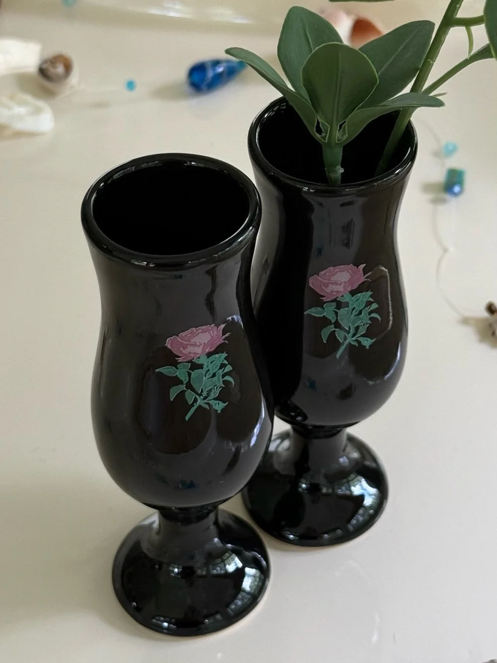 Tequila Rose Black Ceramic Shot Glasses Bud Vases